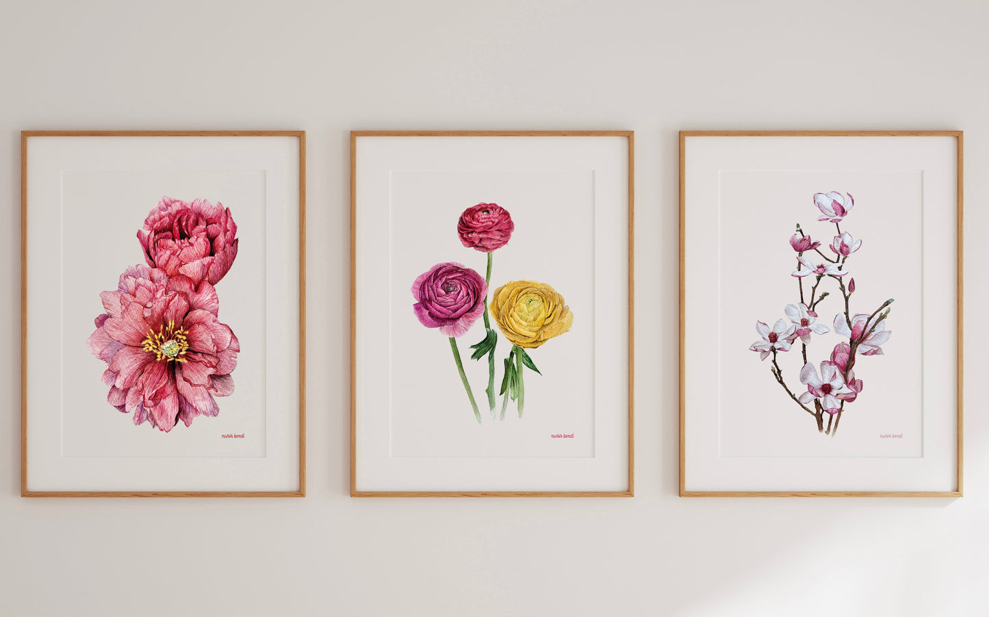 Print Flores Ranúnculos Acuarela