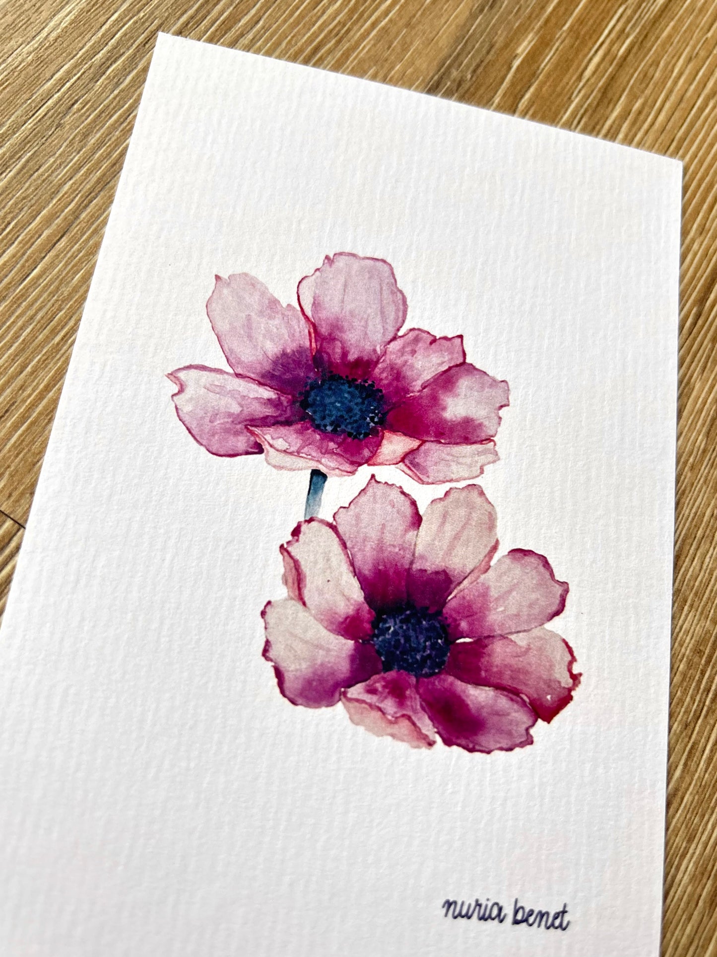 Print dos Flores Moradas Acuarela