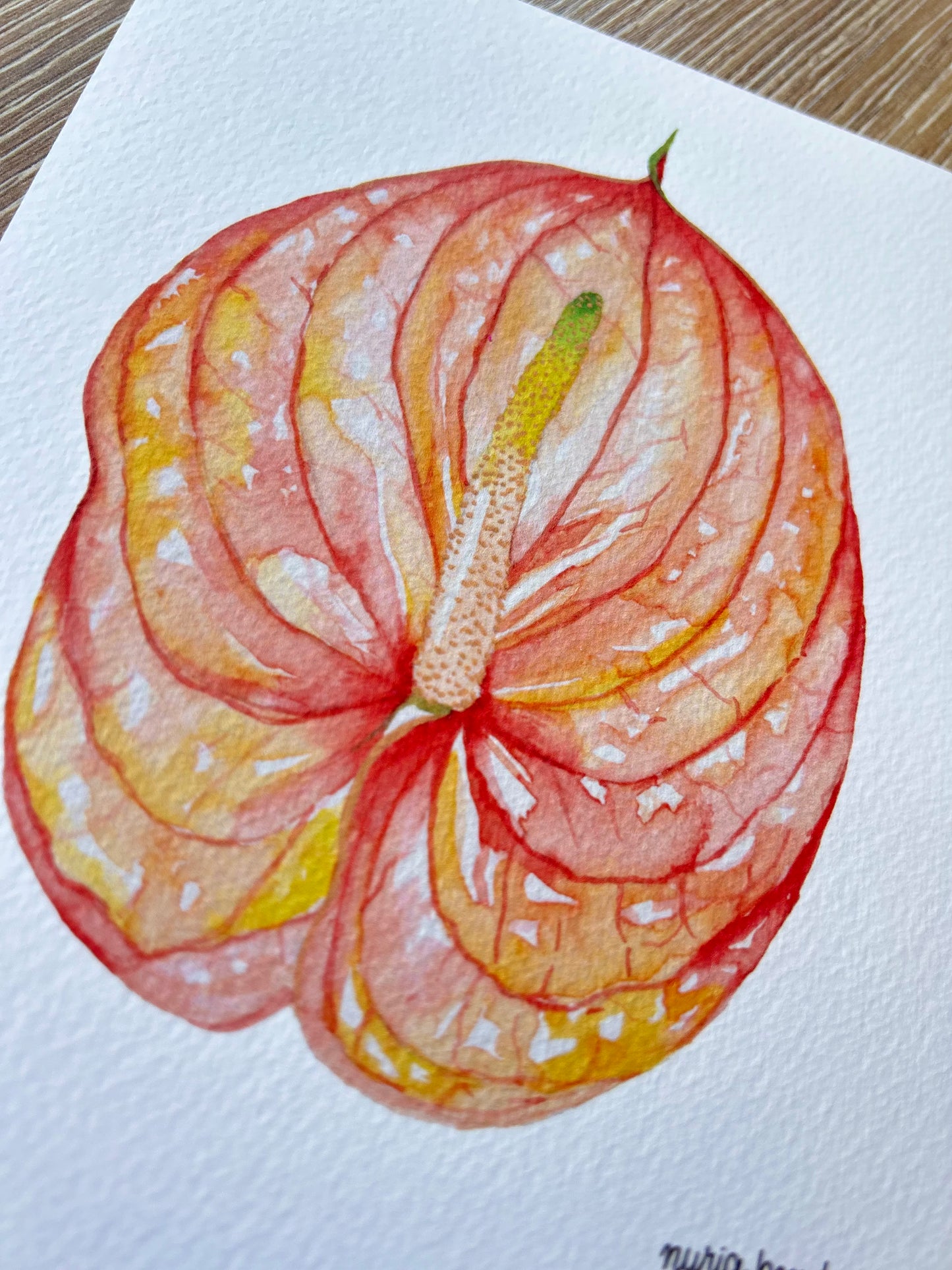 Print Flor de Anturio Acuarela