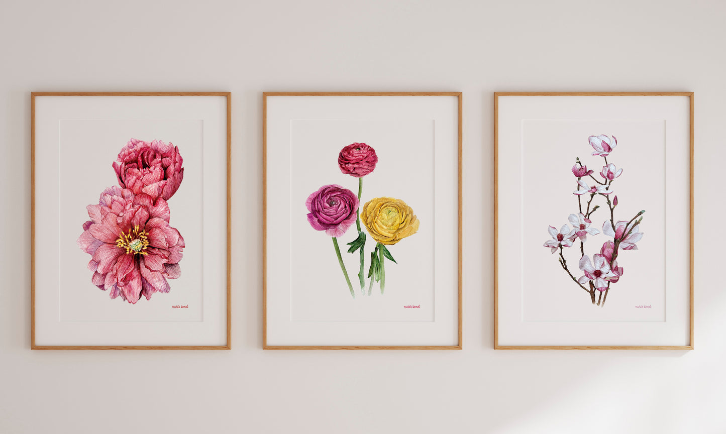 Print Flores Magnolias Acuarela