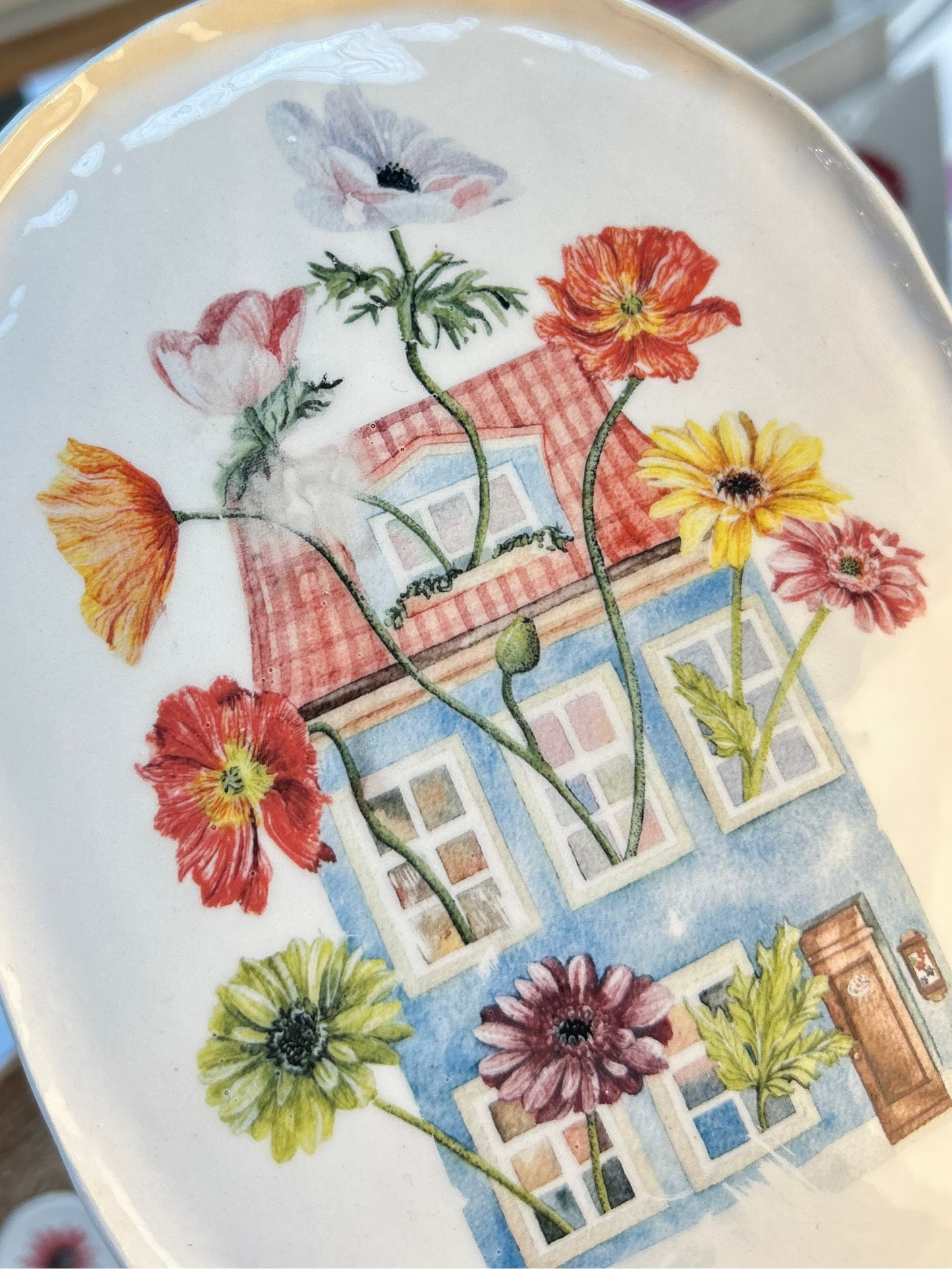 Plato Cerámica Hogar Floral