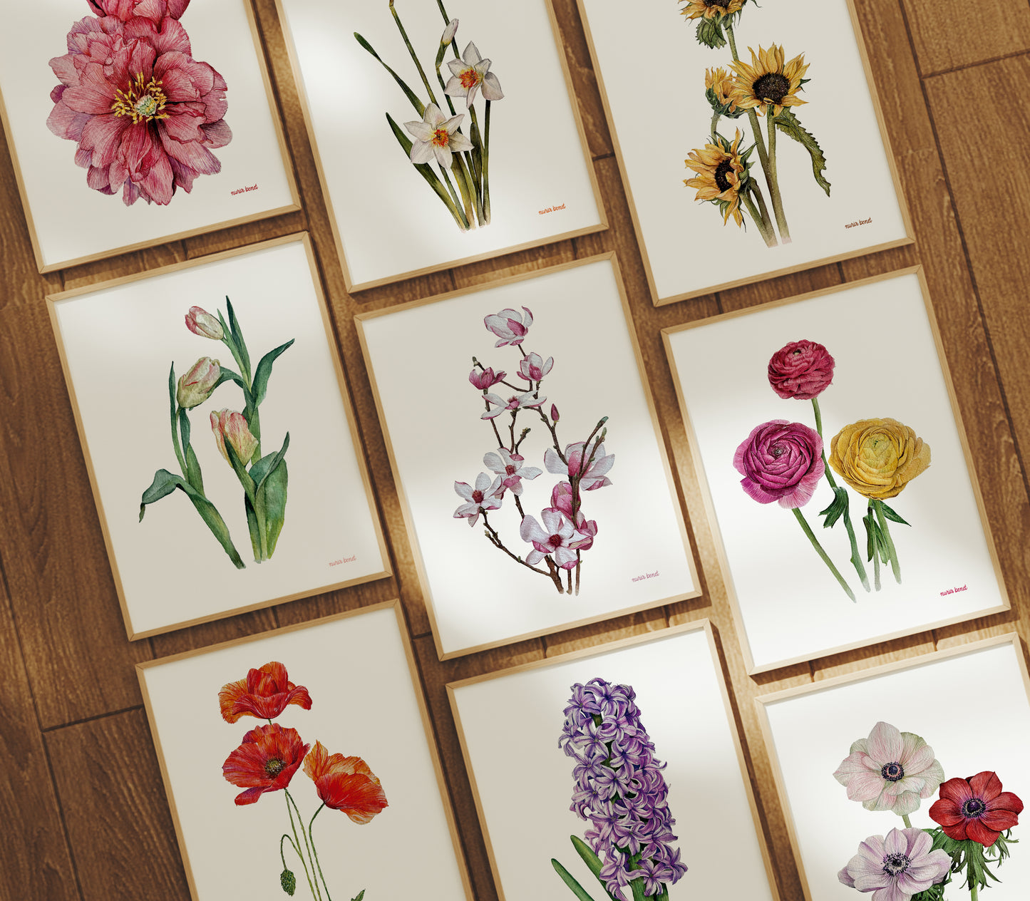 Print Flores Amapolas Acuarela