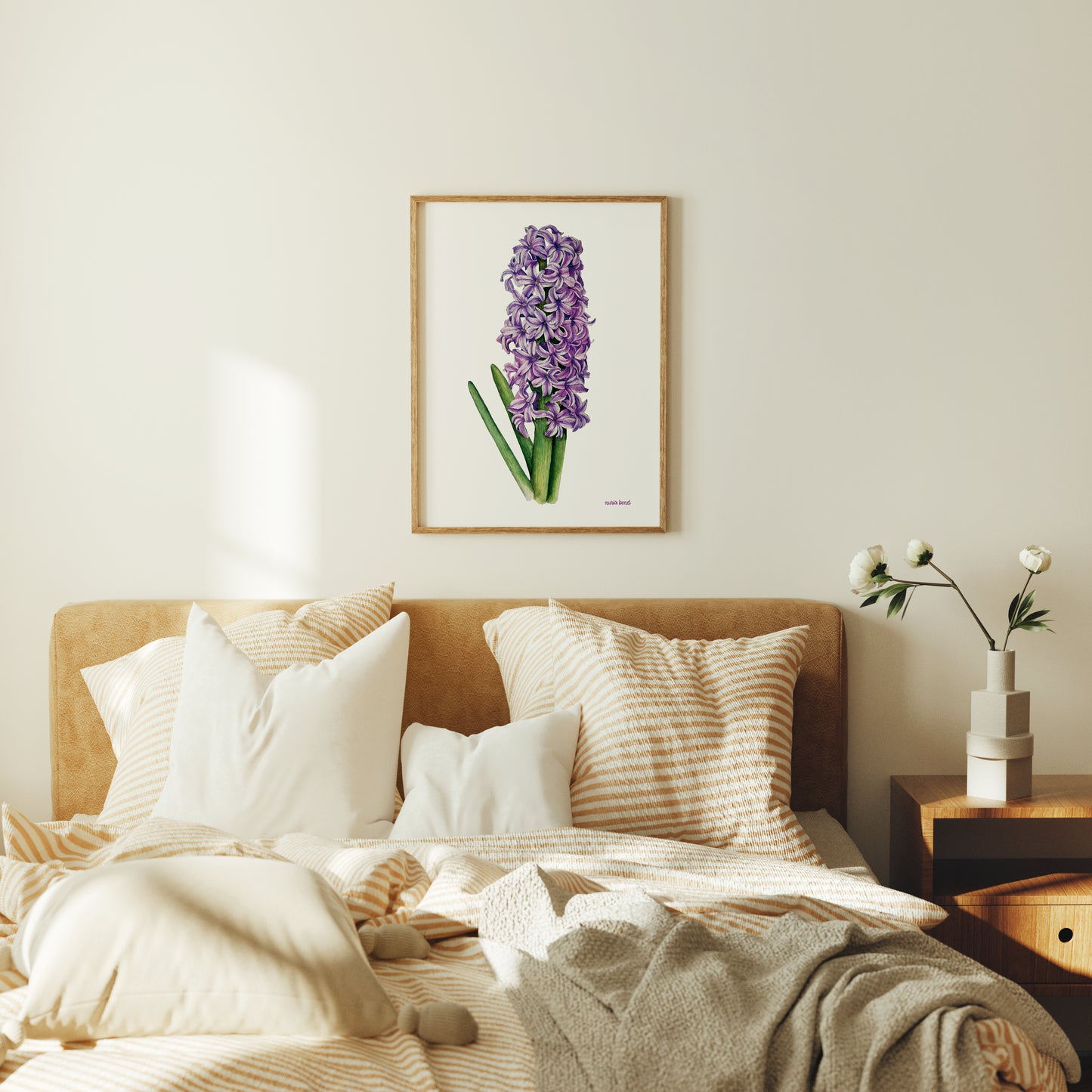 Print Flores Jacinto Acuarela