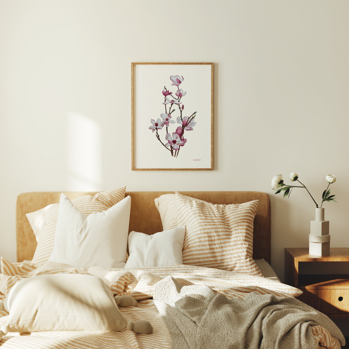 Print Flores Magnolias Acuarela