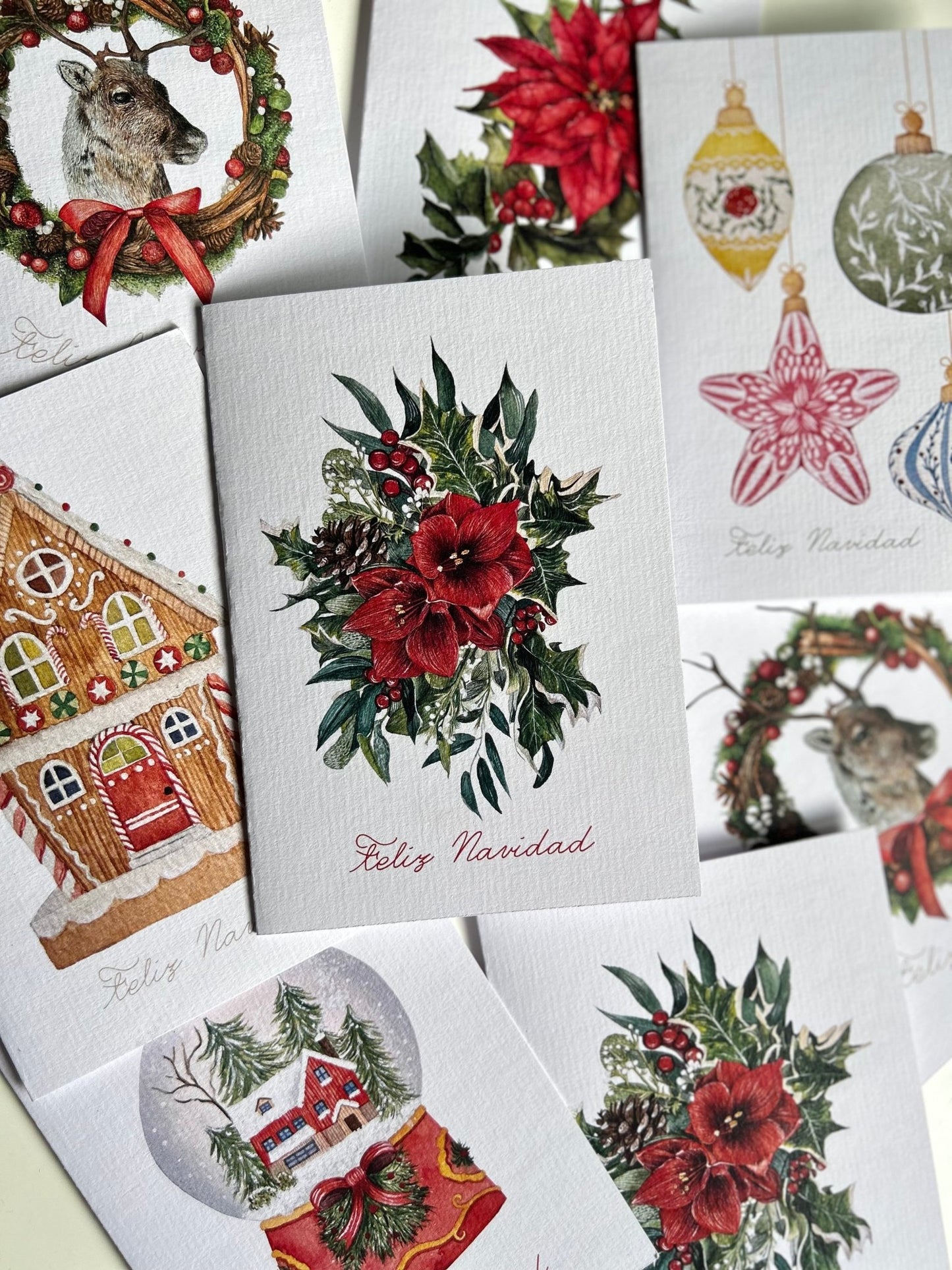 Pack de 3 Postales Navidad Acuarela - Nuria Benet