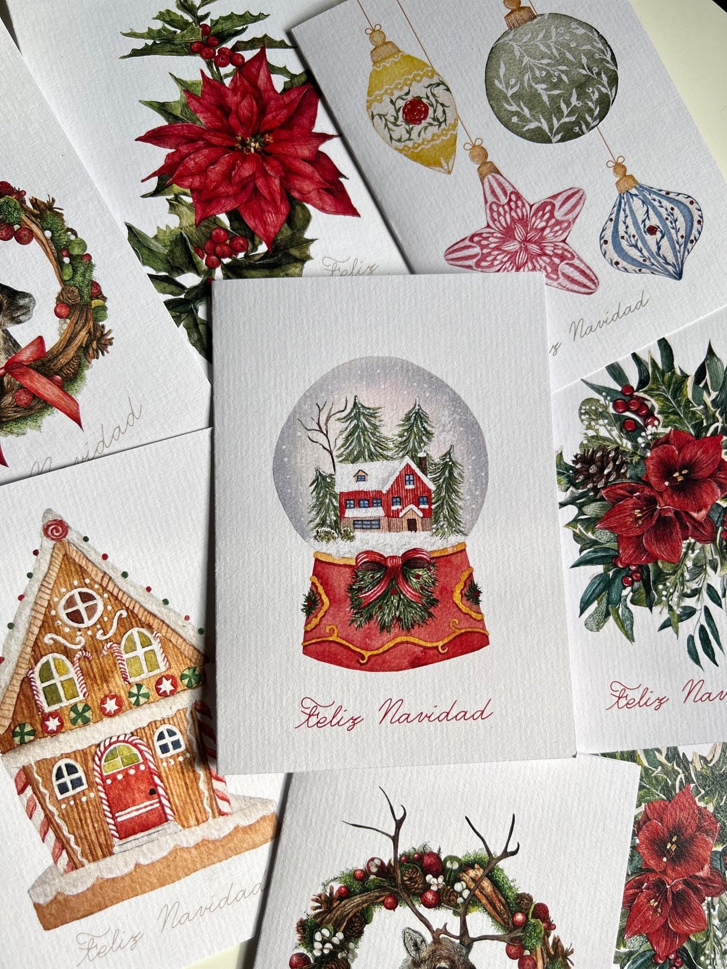 Pack de 3 Postales Navidad Acuarela - Nuria Benet