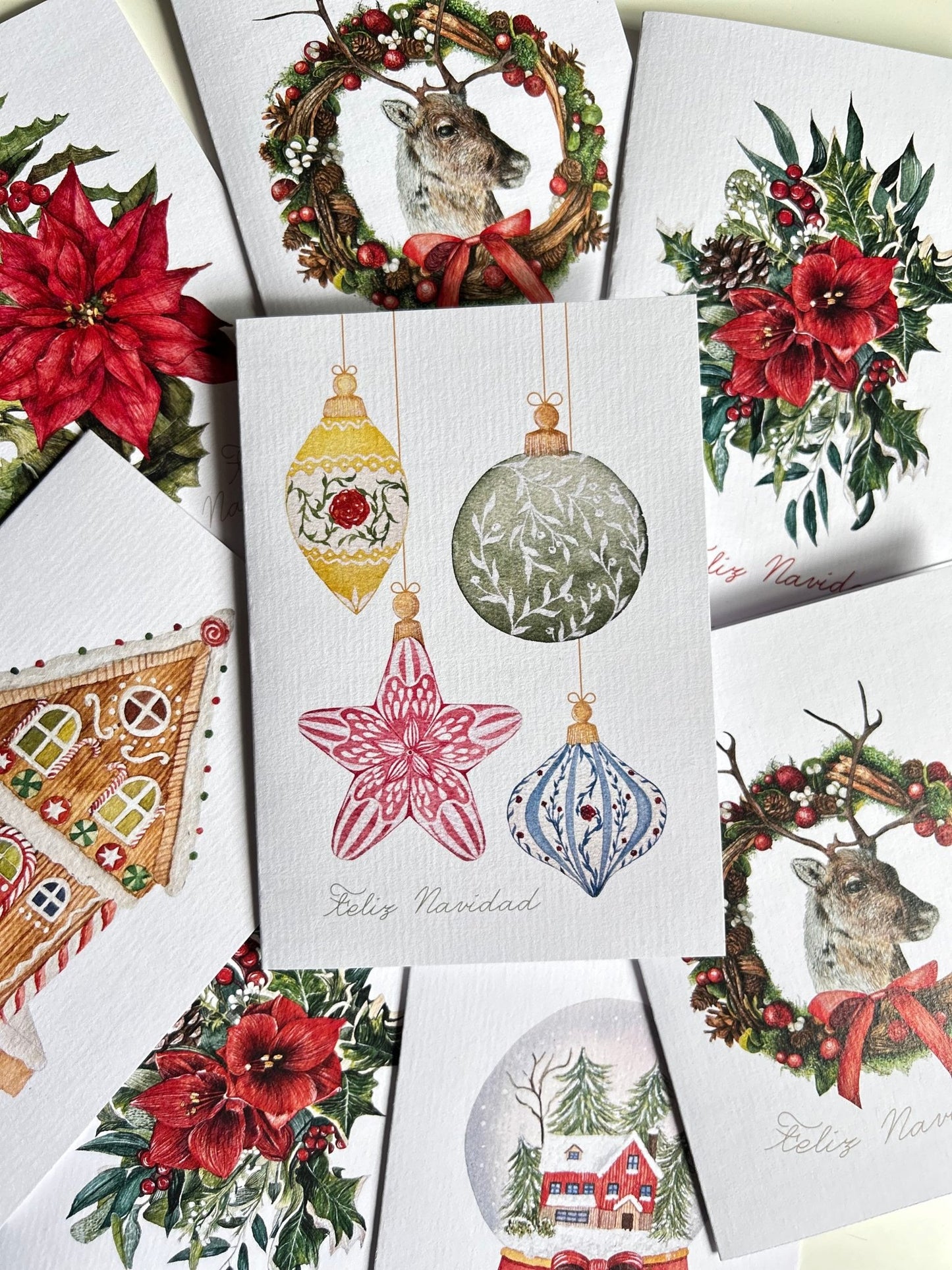 Postal Navidad Adornos Árbol - Nuria Benet