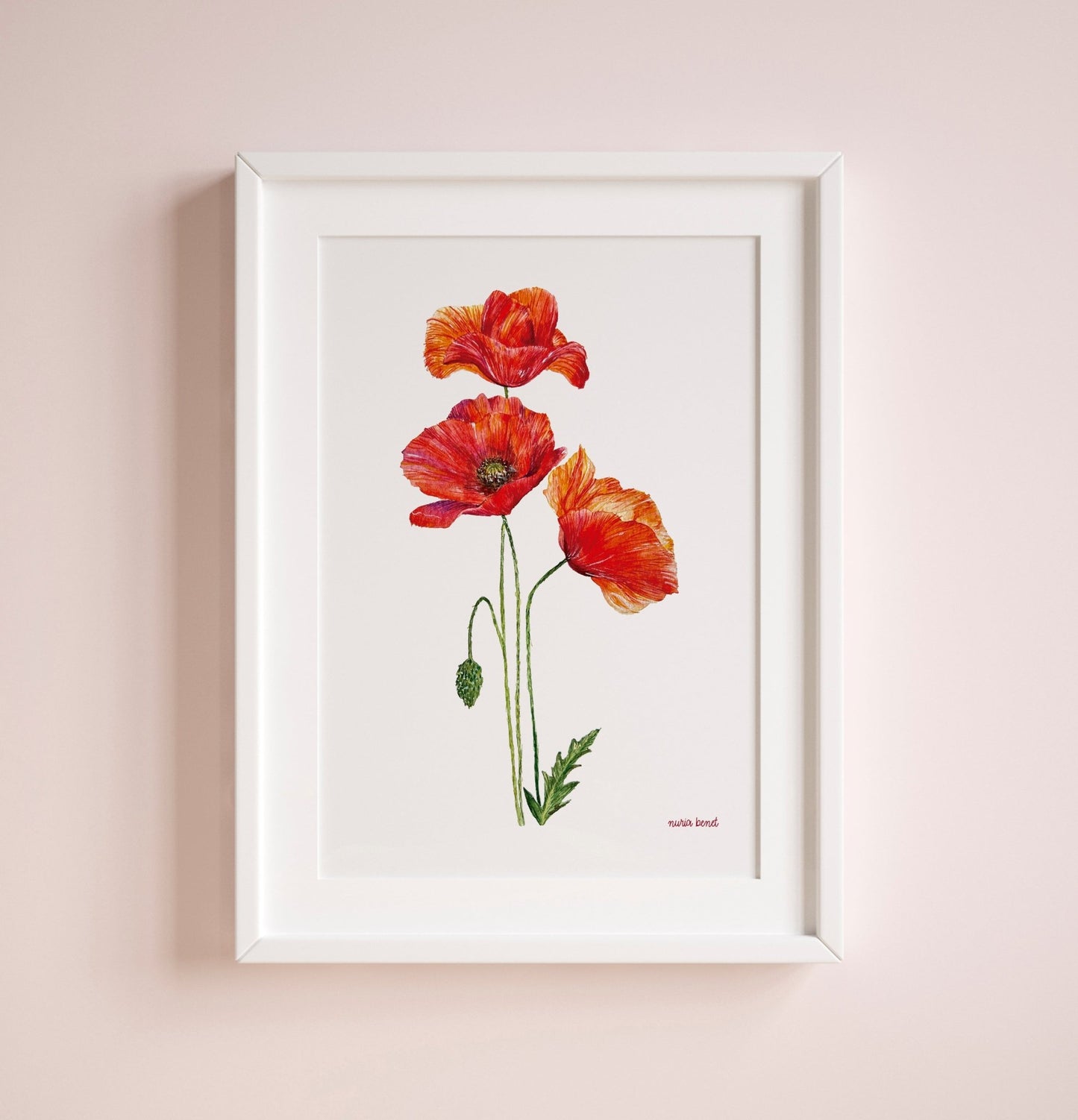 Print Flores Amapolas Acuarela - Nuria Benet