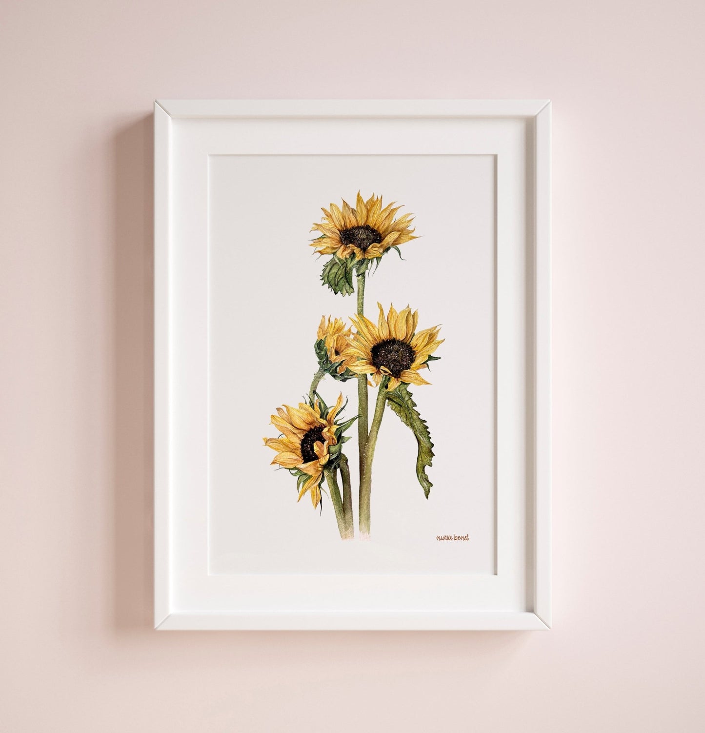 Print Flores Girasoles Acuarela - Nuria Benet