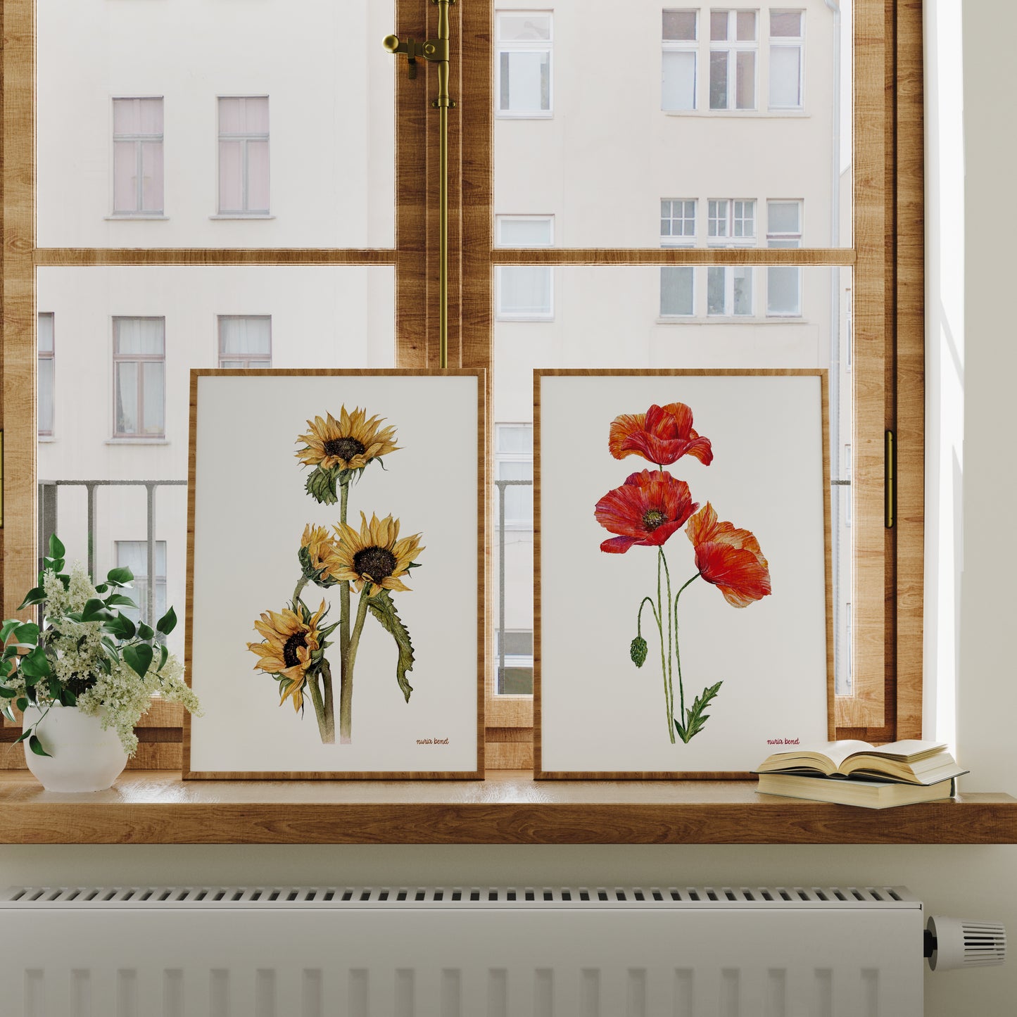 Print Flores Girasoles Acuarela