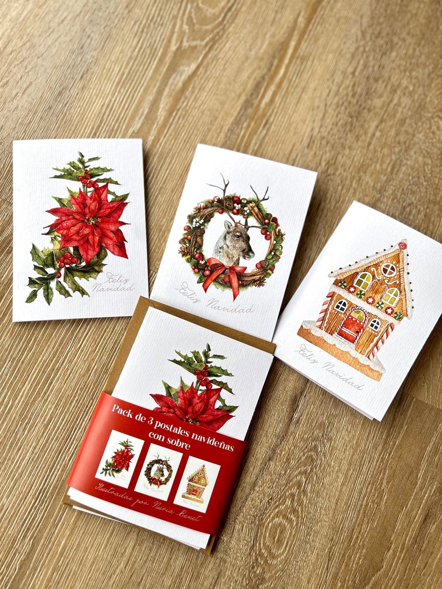Postales Navidad Acuarela - Nuria Benet