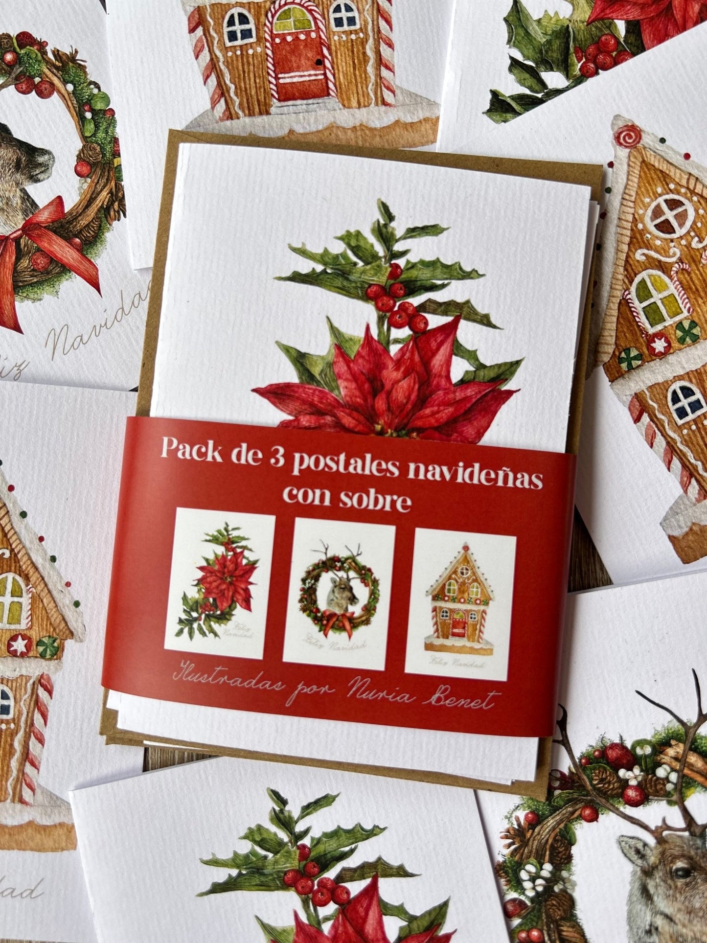 Postales Navidad Acuarela - Nuria Benet
