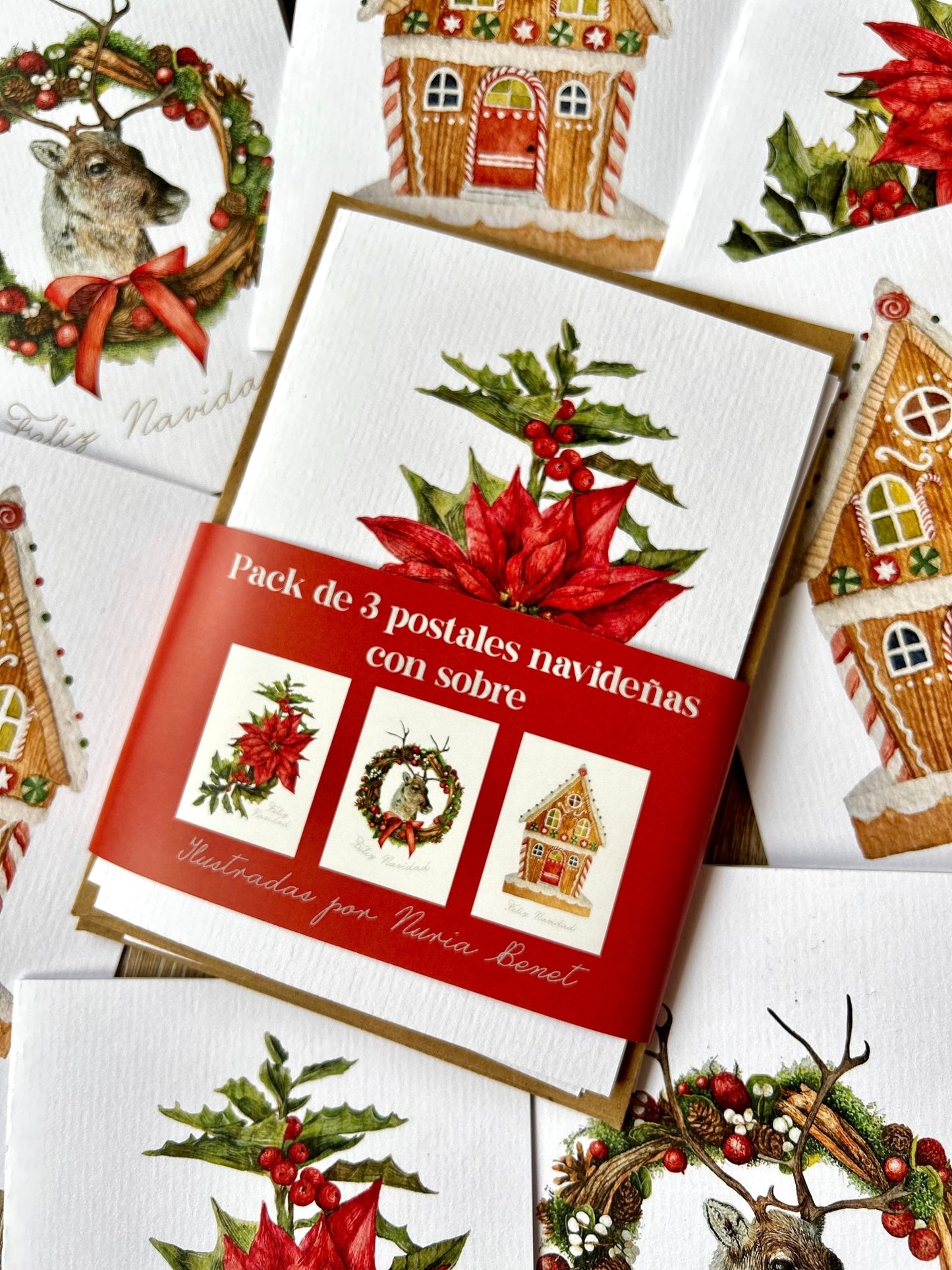 Postales Navidad Acuarela - Nuria Benet