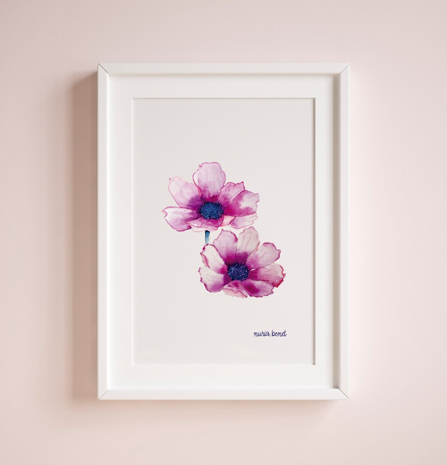 Print dos Flores Moradas Acuarela - Nuria Benet
