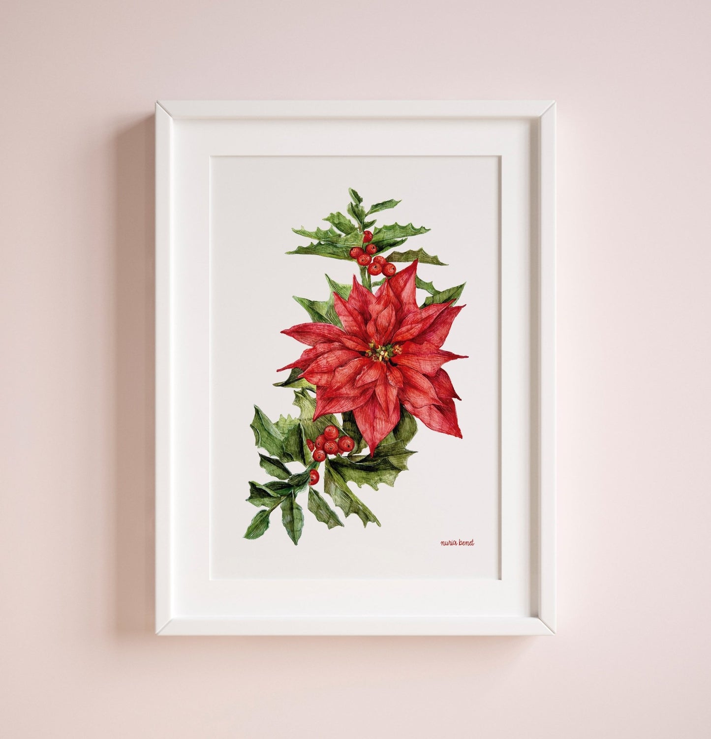 Print Flor de Pascua Acuarela - Nuria Benet