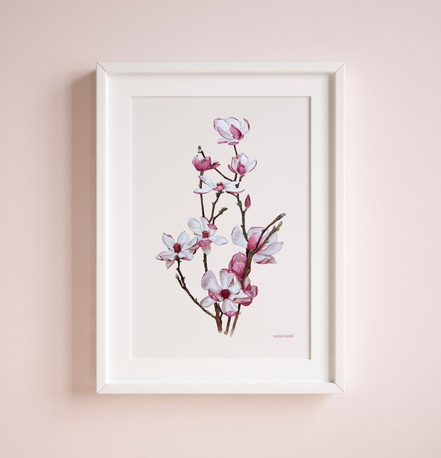 Print Flores Magnolias Acuarela - Nuria Benet