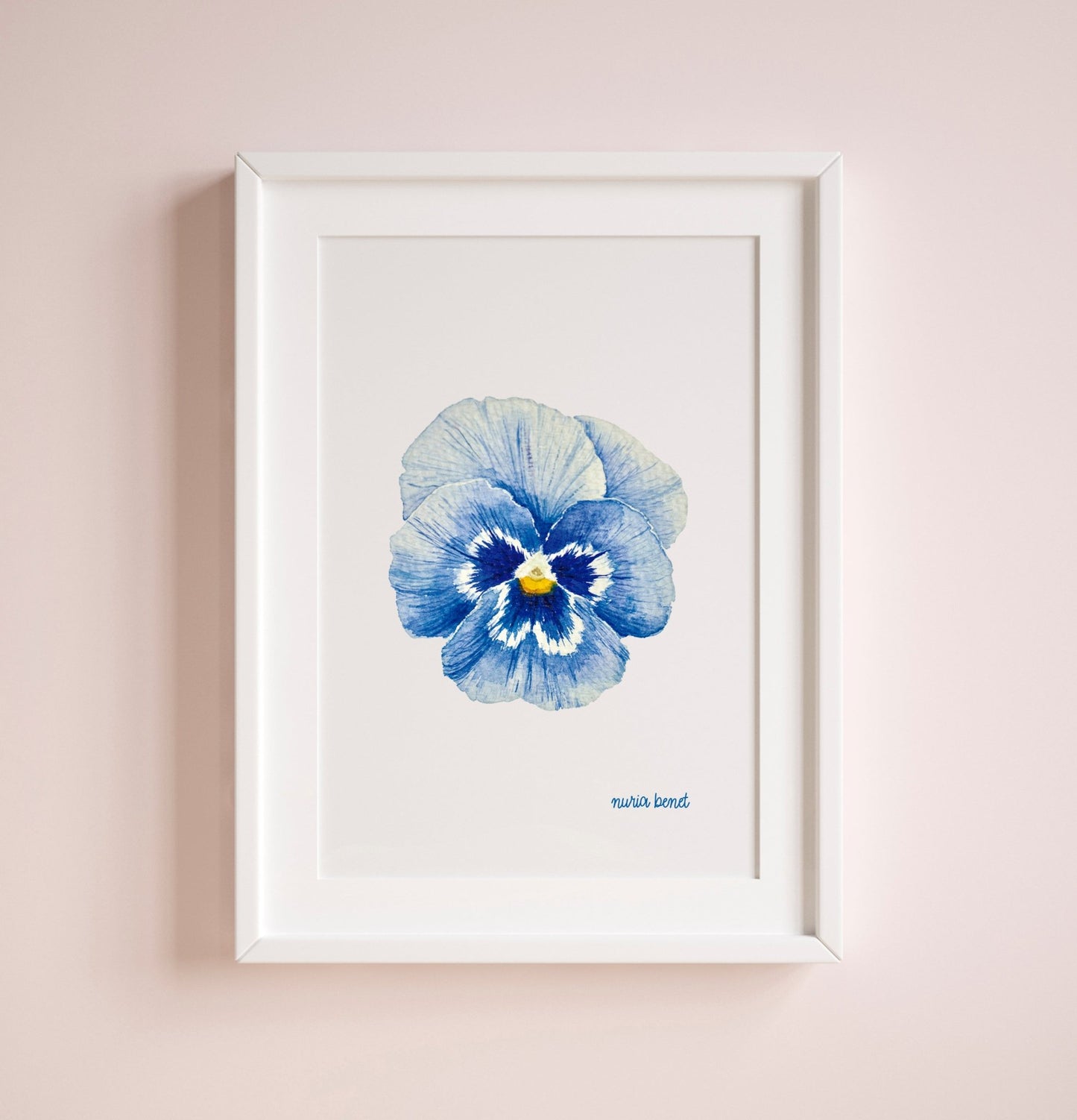 Print Flores Pensamiento Azul Acuarela - Nuria Benet