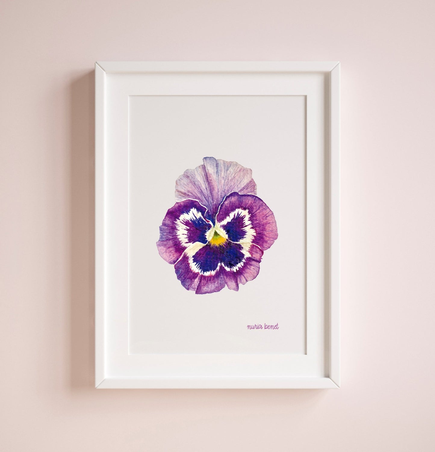 Print Flores Pensamiento Morado Acuarela - Nuria Benet