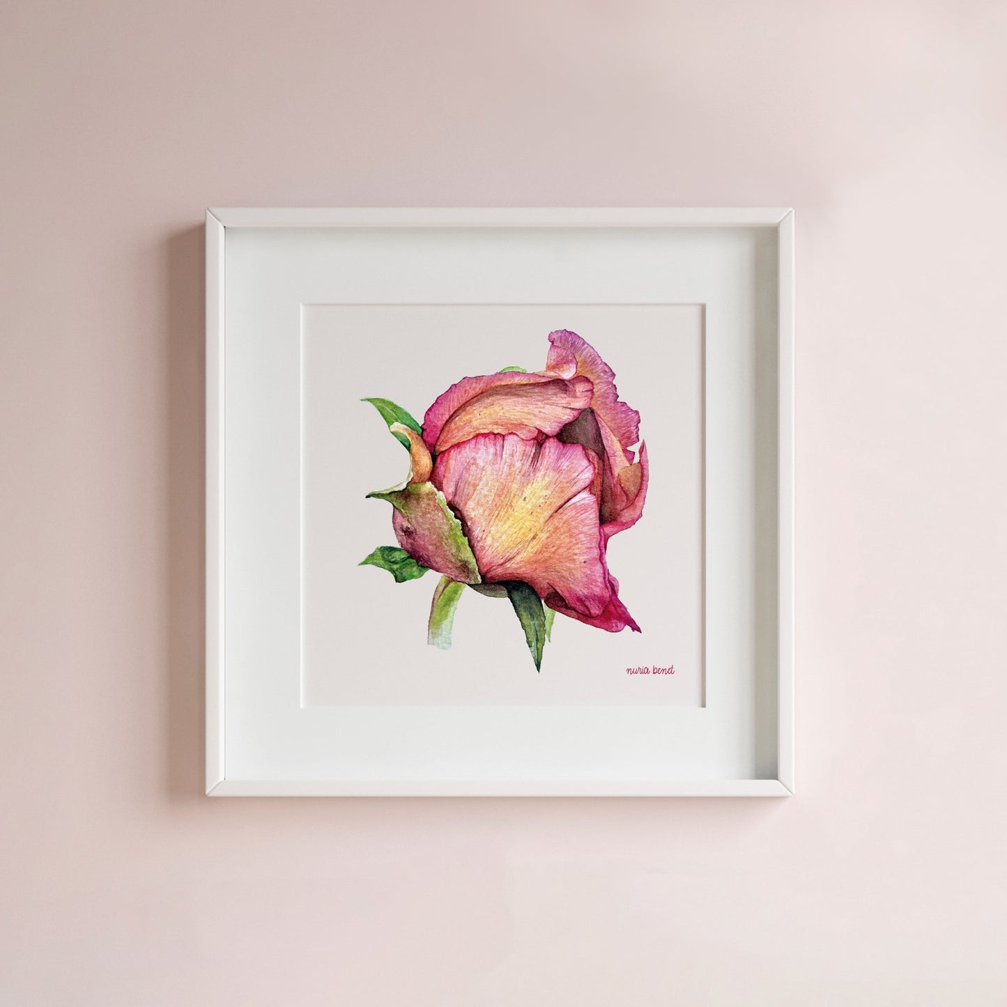 Print Flores Rosa Acuarela - Nuria Benet