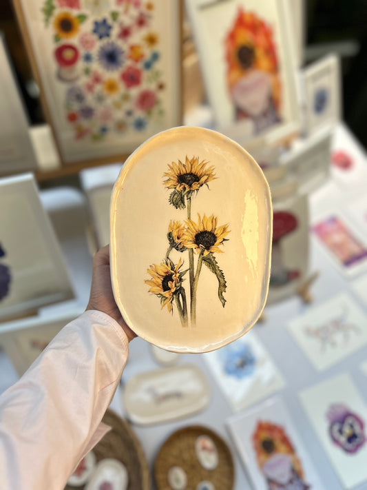 Plato Cerámica Girasol