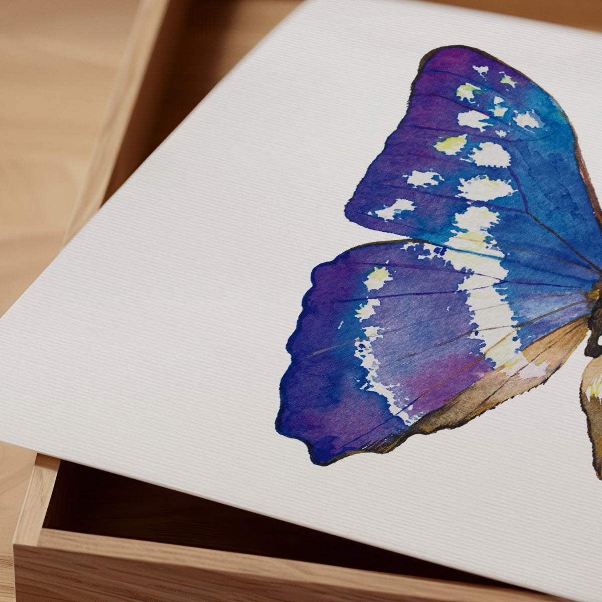 Print Mariposa Morpho Azul Acuarela