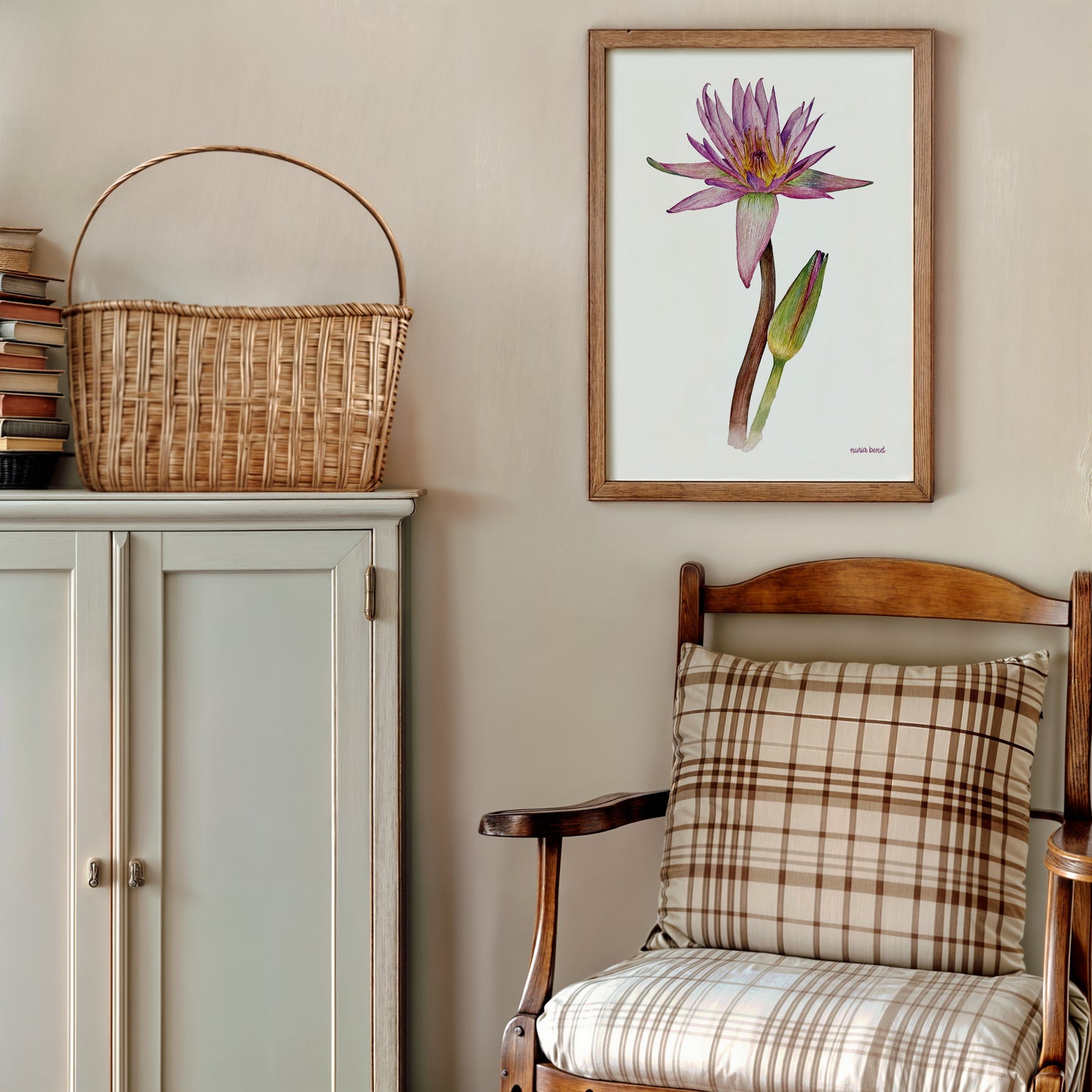 Print Flores Nenúfar Acuarela