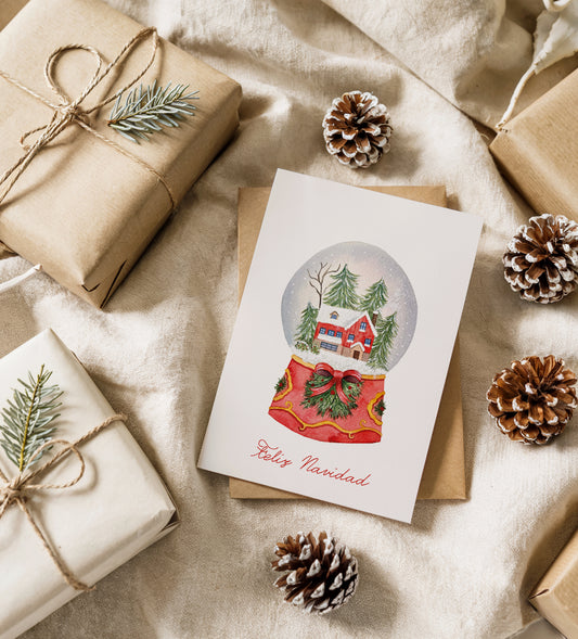 Postal Navidad Bola de Nieve