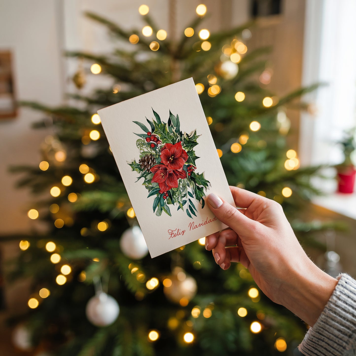 Postal Navidad Flores