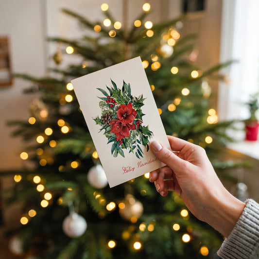 Postal Navidad Flores