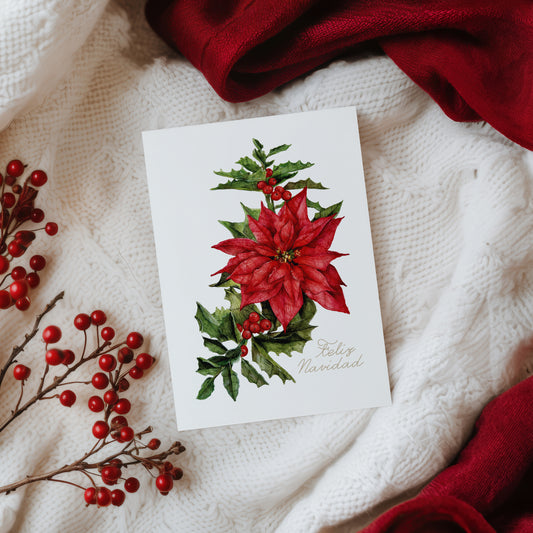 Postal Navidad Flor de Pascua